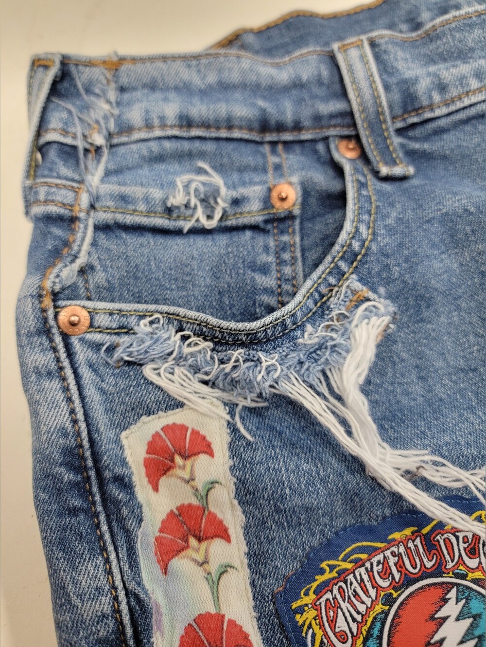 Upcycled Levi's Grateful Dead Maxi Jean Skirt - Picture 11 of 11